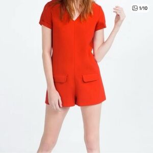 Zara Basic Collection Red Romper